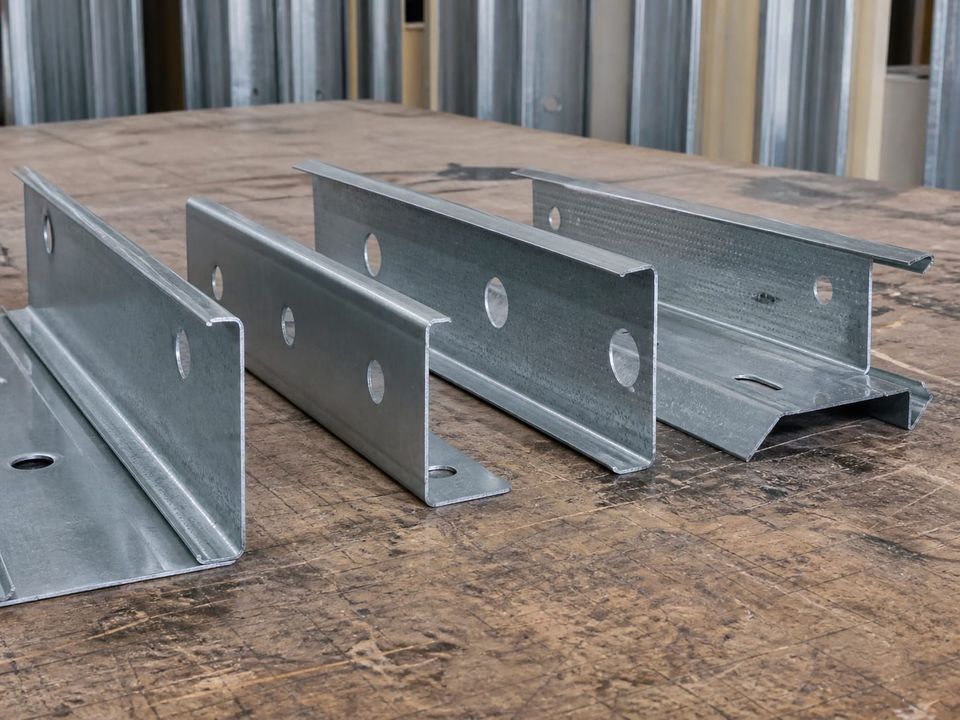 Light gauge steel sections showing profile, thickness, and galvanised coating