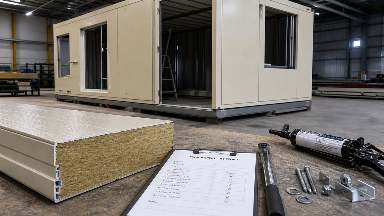Panel cabin inspection records with panel data sheets and assembly checklist